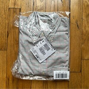 J Crew Men's White Checkered Shirt